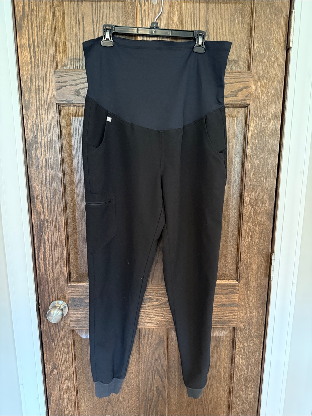 Figs Black Maternity Scrub Jogger Pants Large Tall Technical Collection